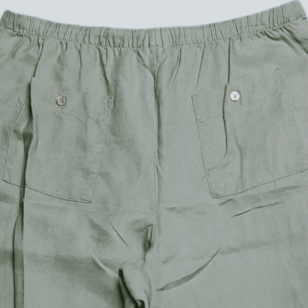 Chadwick's Pale Green Linen Wide Leg Pants SZ 14 - Picture 9 of 10